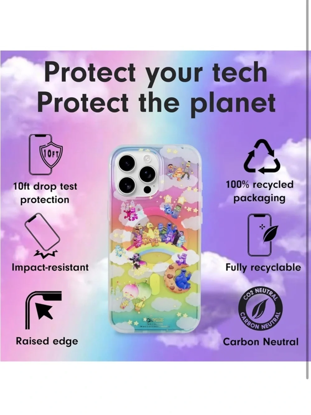 Sonix Protective Cases for iPhone 15 Pro Max Care Bears x Sesame Street 864-lb2